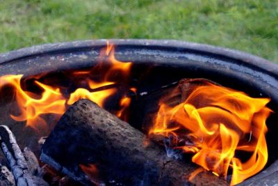 Close-up of bonfire at night