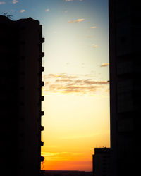 Silhouette buildings against sky during sunset