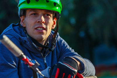 Close-up of man outdoors