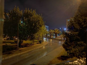 Road in city at night