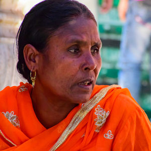 Close-up portrait of woman