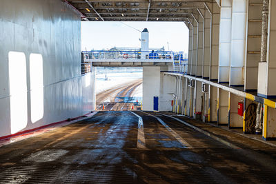 Ramp for loading on and off the vehicles from the car transport ferry