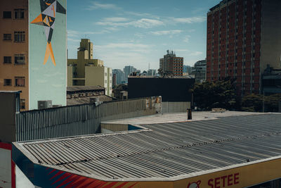 Modern buildings against sky in city