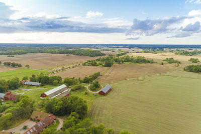 High angle view of landscape against sky