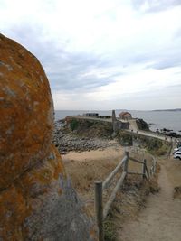 Scenic view of beach against sky