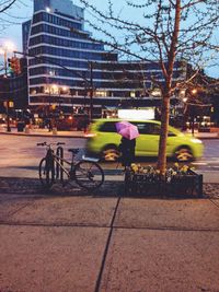 People on street at night