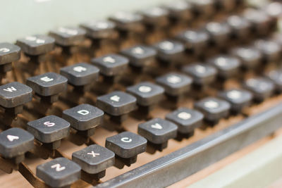 Full frame shot of typewriter