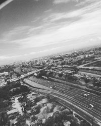 High angle view of cityscape against sky