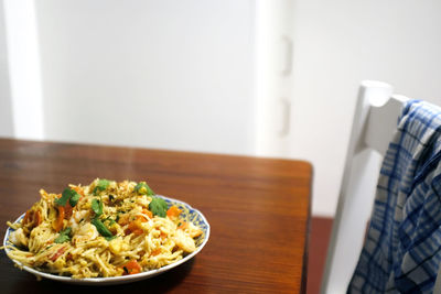 Close-up of food on table at home