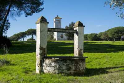 View of cemetery against sky