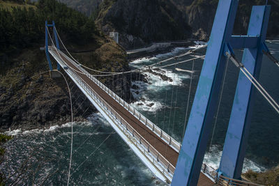 High angle view of bridge over river