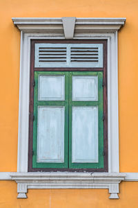 Close-up of window of building