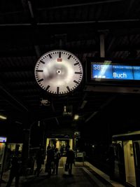 Close-up of illuminated clock