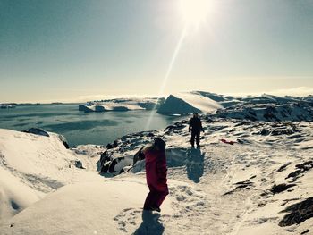 Scenic view of sea during sunset