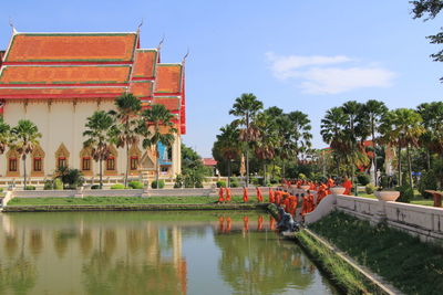 Reflection of building in lake