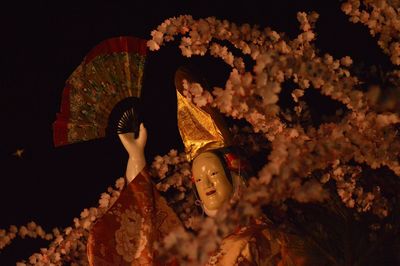 Low angle view of virgin mary statue