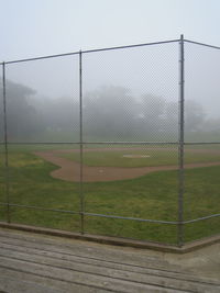 Chainlink fence on field