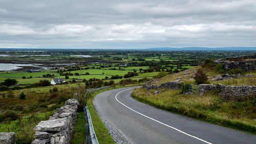 Aerial view of road amidst landscape against sky