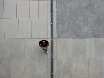 High angle view of person using smart phone