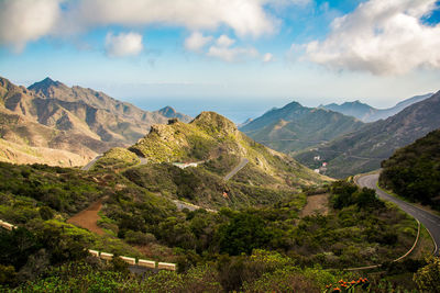 Scenic view of mountains against sky