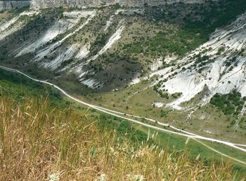 Aerial view of countryside landscape