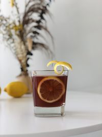 Close-up of drink on table