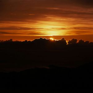 Silhouette landscape at sunset