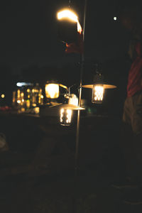 Illuminated street at night