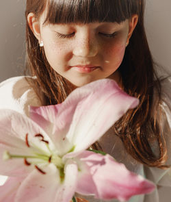 Close-up portrait of a girl