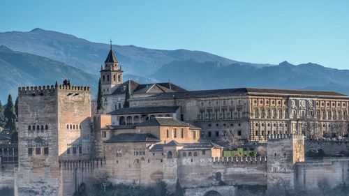 Alhambra against clear blue sky