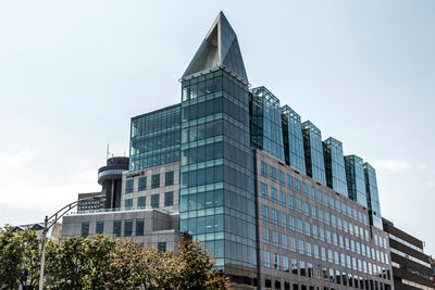 Low angle view of modern building against sky