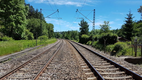 Railroad tracks against sky