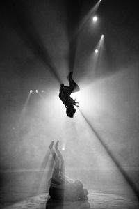 Low angle view of illuminated lights on stage