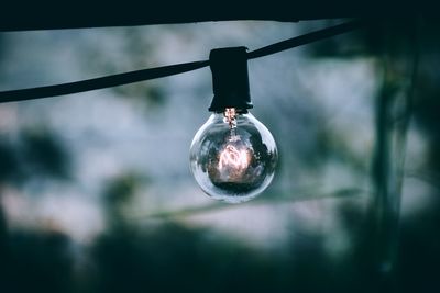 Low angle view of light bulb