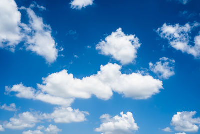 Low angle view of clouds in blue sky