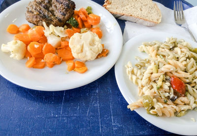 Close-up of food in plate on table