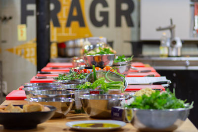 Food on table in restaurant