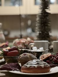 Close-up of food on table