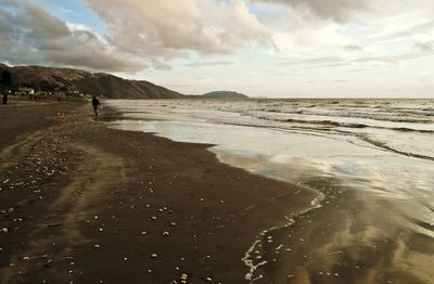 Scenic view of beach against sky