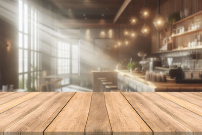 Close-up of wooden table