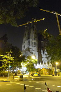 View of road at night