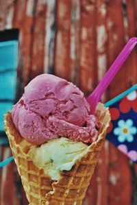 Close-up of ice cream