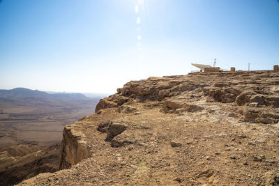 Beautiful dramatic view of the desert. wilderness. nature landscape. makhtesh ramon crater, israel