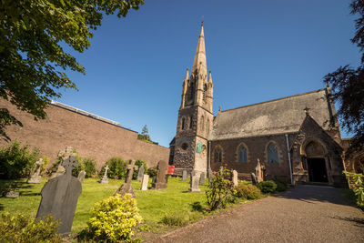 Historic building against clear blue sky