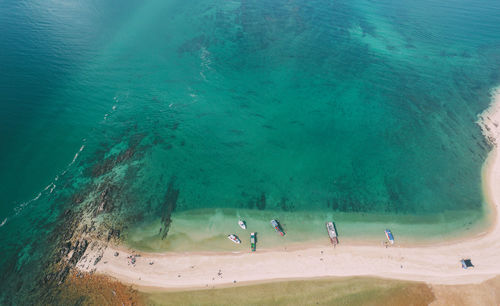 High angle view of beach