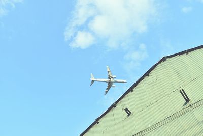 Low angle view of built structure against blue sky