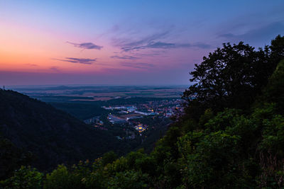 Scenic view of landscape against sky during sunset