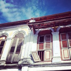 Low angle view of building against sky