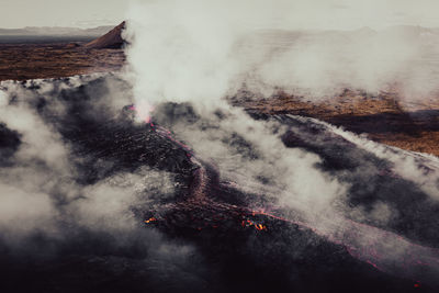 Scenic view of smoke