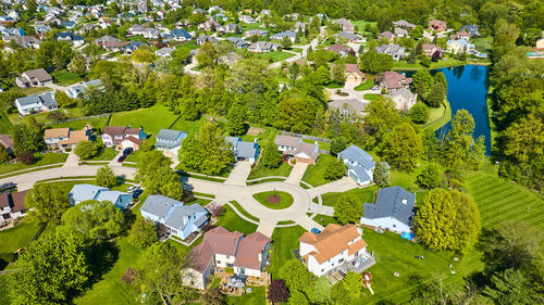 High angle view of townscape